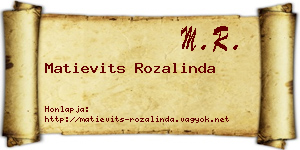 Matievits Rozalinda névjegykártya
